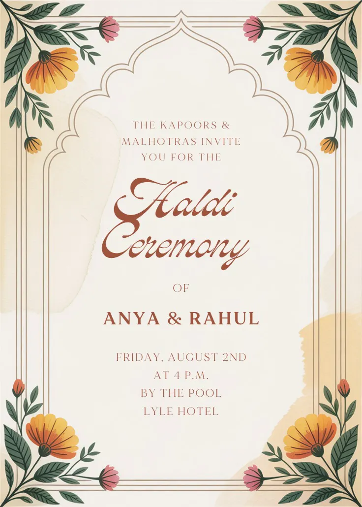 Floral fiesta - wedding invitation