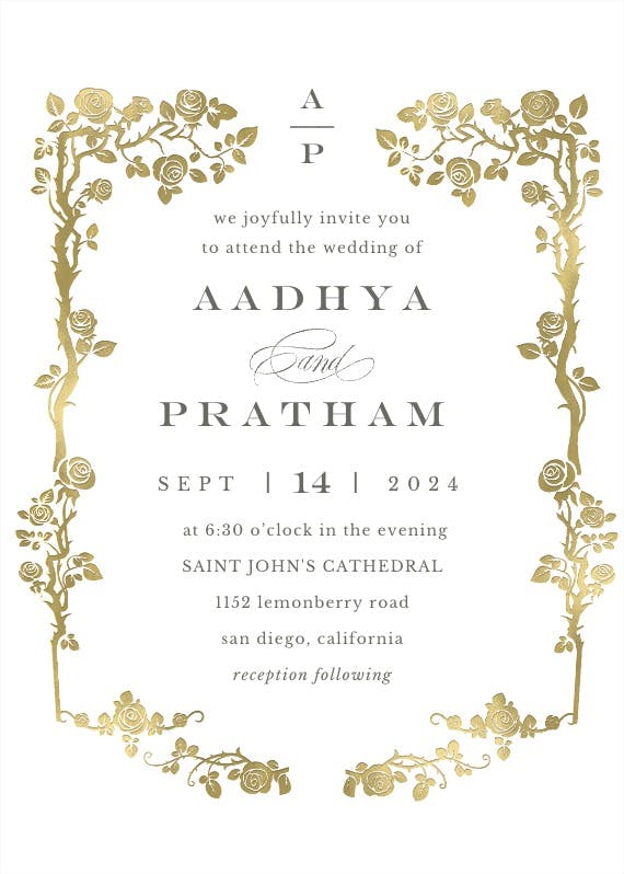 Floral frame - wedding invitation