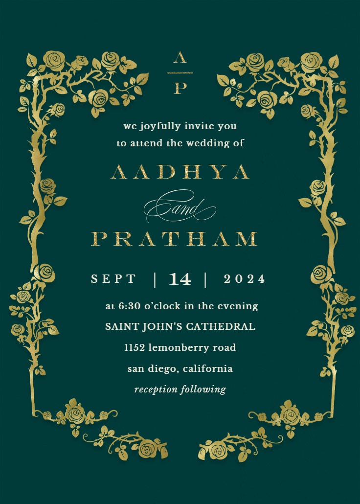 Floral Frame - Wedding Invitation Template | Greetings Island