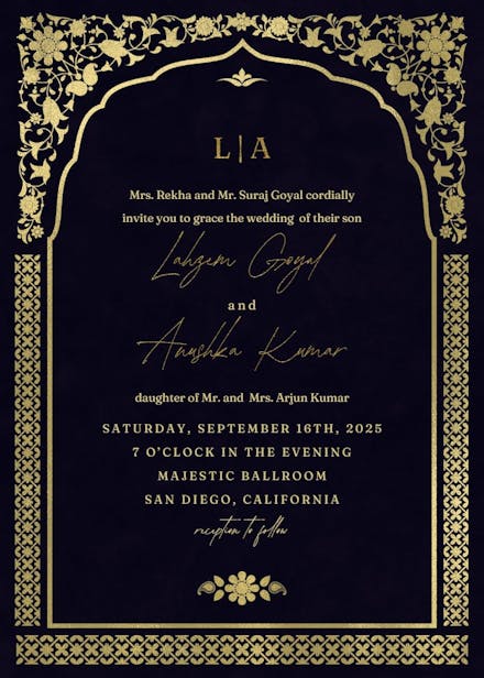 Floral gate - wedding invitation