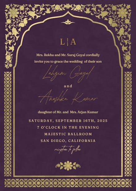 Floral gate - wedding invitation