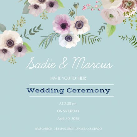 Floral overlook - wedding invitation