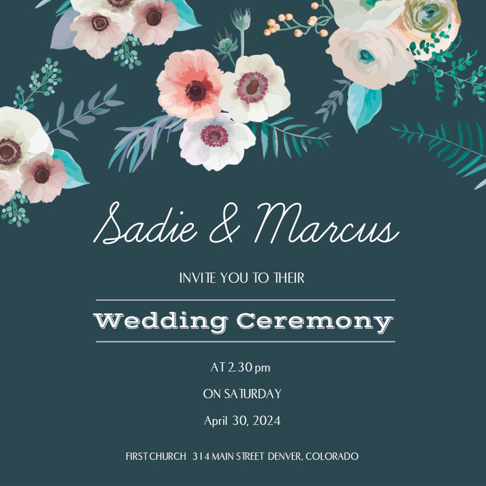 Floral Overlook - Wedding Invitation Template (Free) | Greetings Island