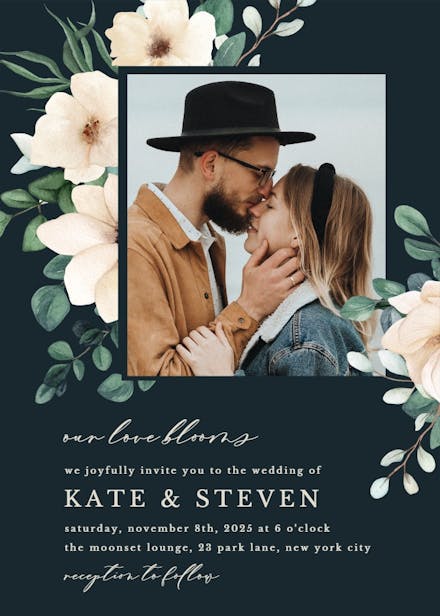 Floral paint art - wedding invitation