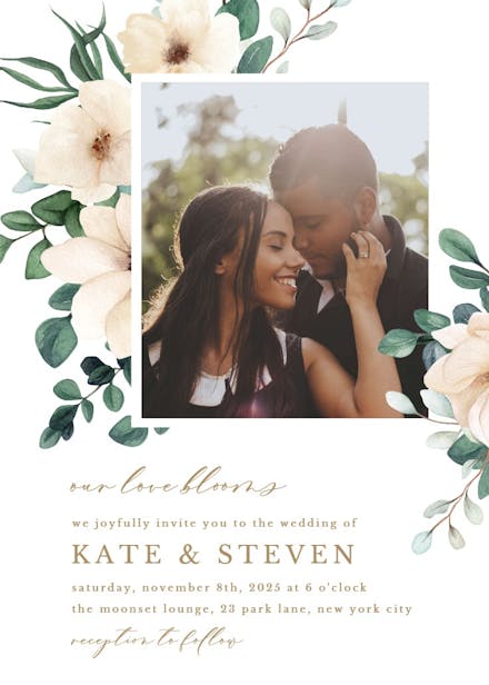 Floral paint art - wedding invitation