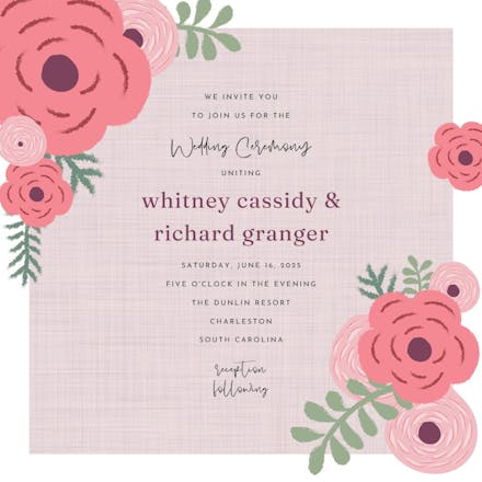 Floral peeks - wedding invitation