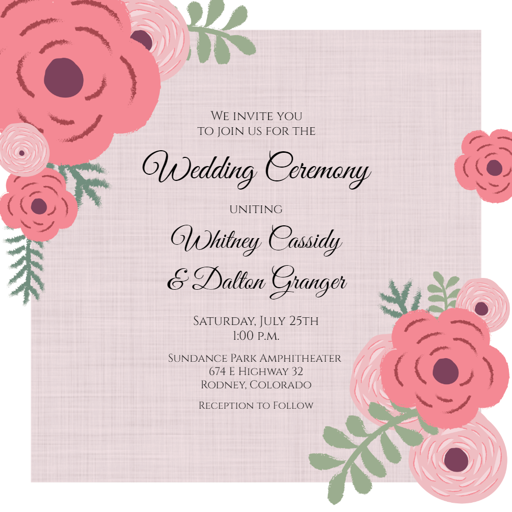 Floral Peeks - Wedding Invitation Template (Free) | Greetings Island