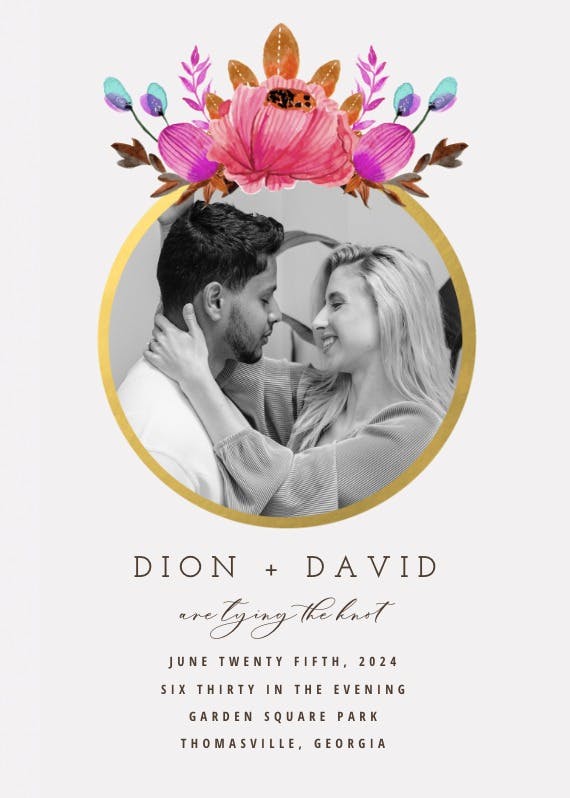 Floral ring - wedding invitation
