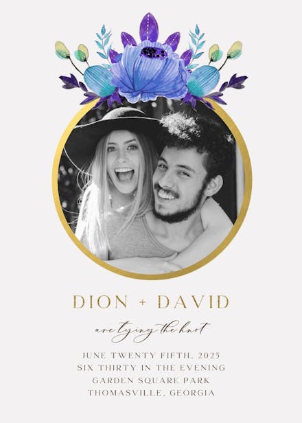 Floral ring - wedding invitation