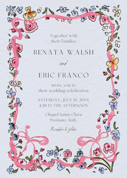 Flourished love - wedding invitation