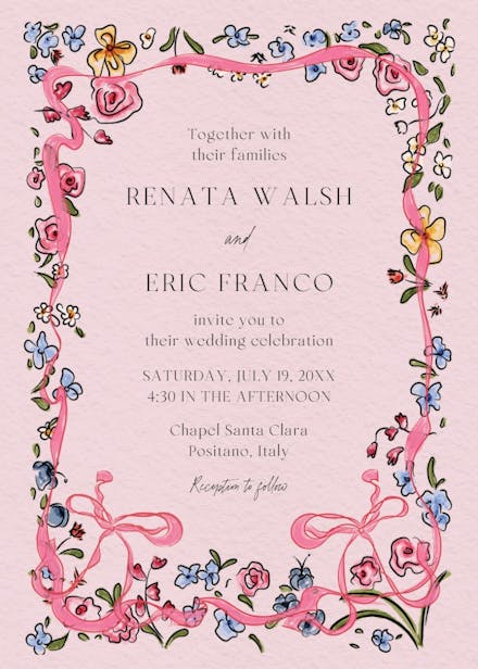 Flourished love - wedding invitation
