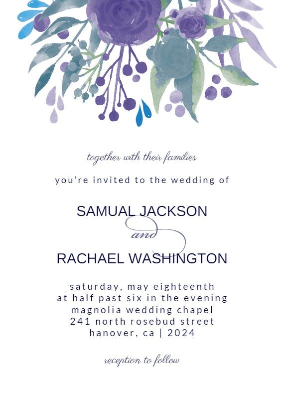 Flower bouquet - wedding invitation