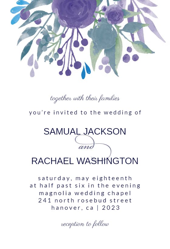 Flower Bouquet - Wedding Invitation Template (Free) | Greetings Island