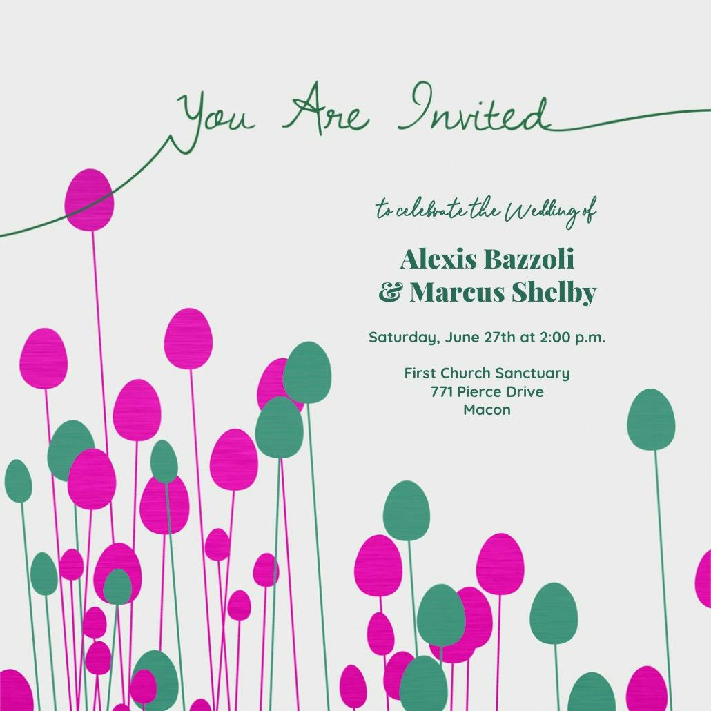 Flower figures gray - invitación de boda