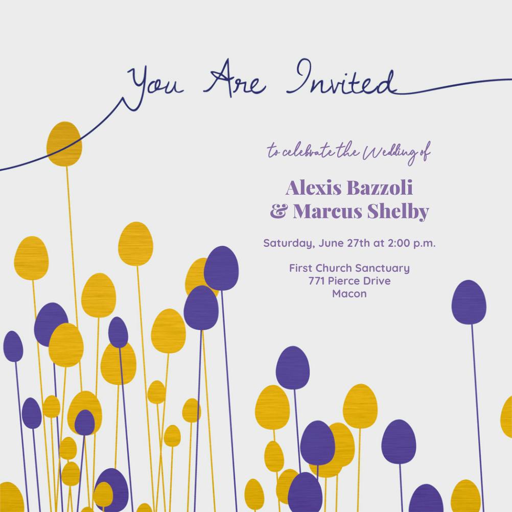 Flower figures gray - wedding invitation