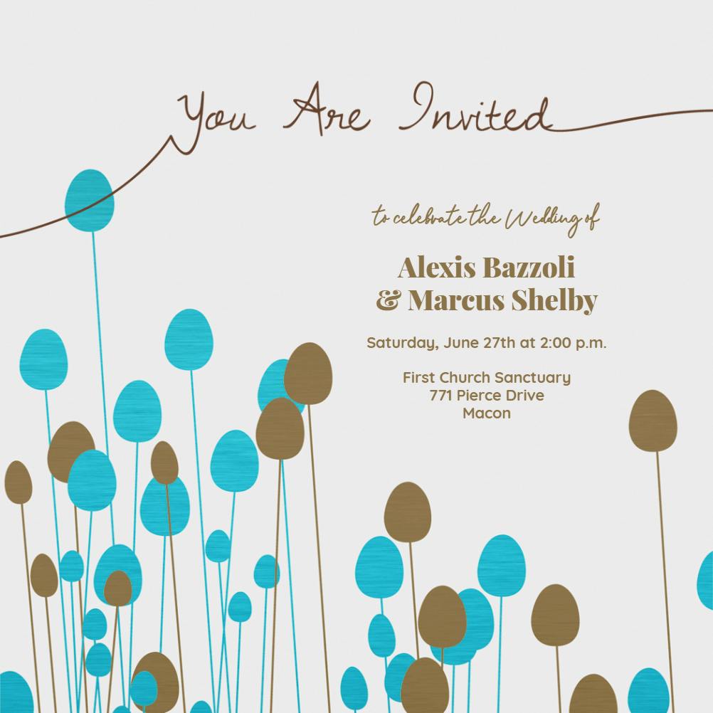 Flower figures gray - wedding invitation
