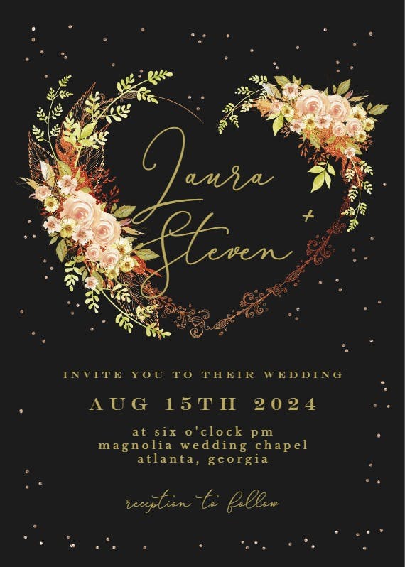 Flower heart -  invitación de boda
