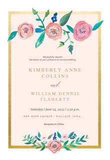 Flower on gold - wedding invitation