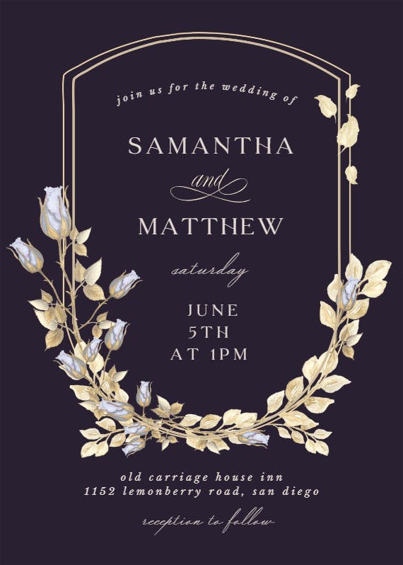 Flower shield - wedding invitation