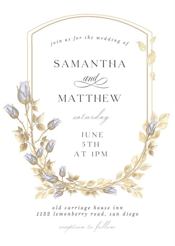 Flower shield - wedding invitation