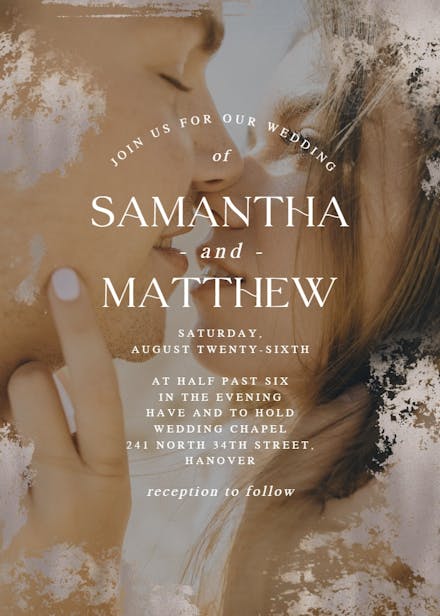 Foiled photo - wedding invitation