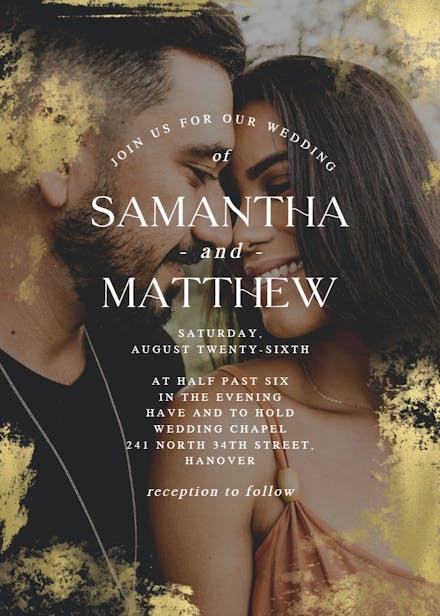 Foiled photo - wedding invitation