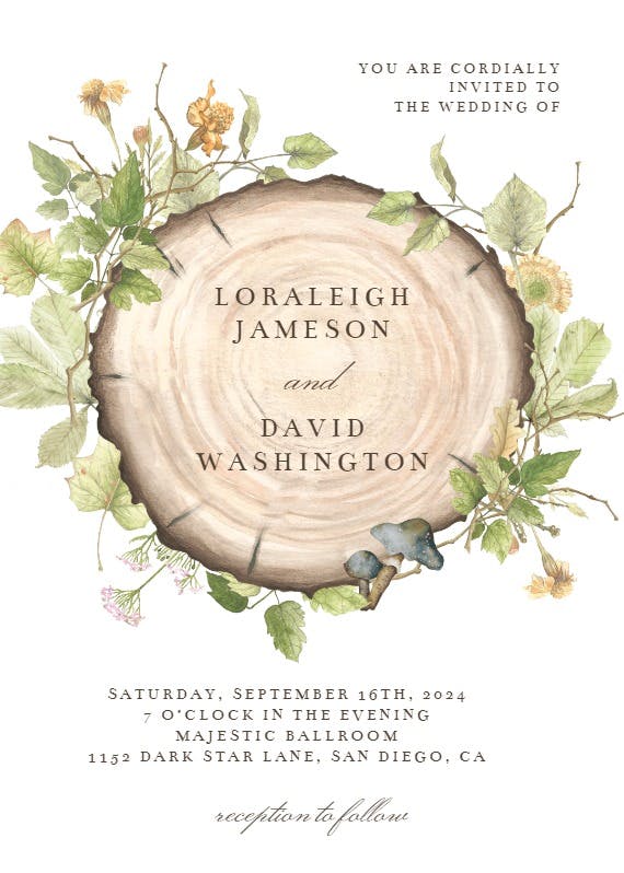 Forest wreath -  invitación de boda