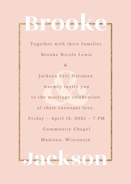 Forever our day - wedding invitation