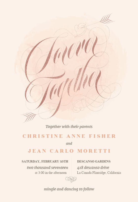 Forever together - wedding invitation