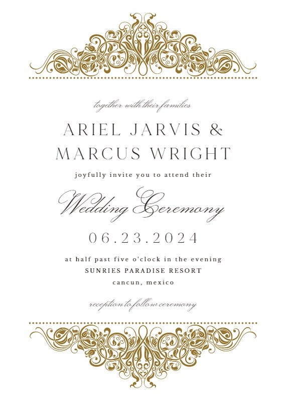 Formal ornate - wedding invitation