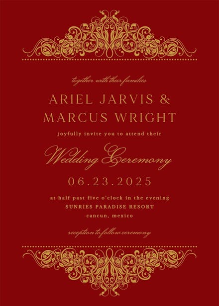 Formal ornate - wedding invitation