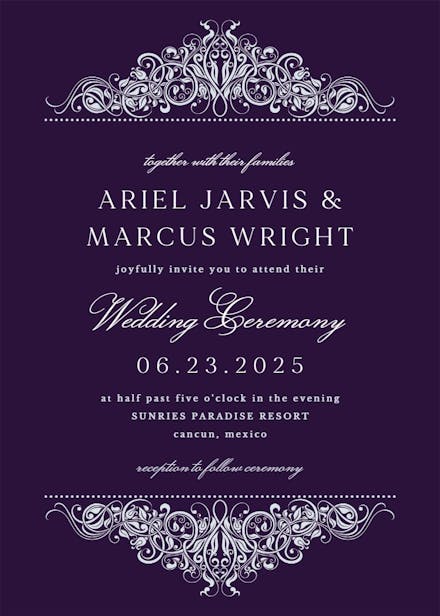 Formal ornate - wedding invitation