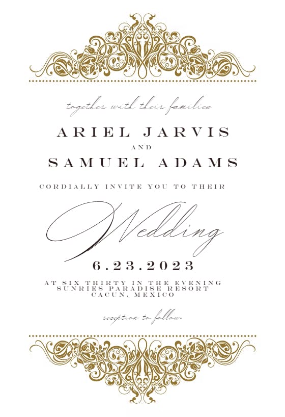 Formal Ornate - Wedding Invitation Template | Greetings Island