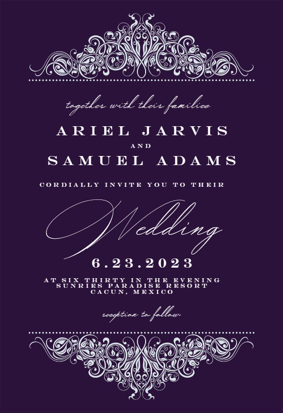 Tasteful Tapestry Frame - Wedding Invitation Template (free ...