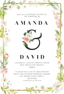 Frame and floral - Wedding Invitation