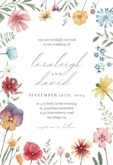 Fresh meadow flowers - wedding invitation