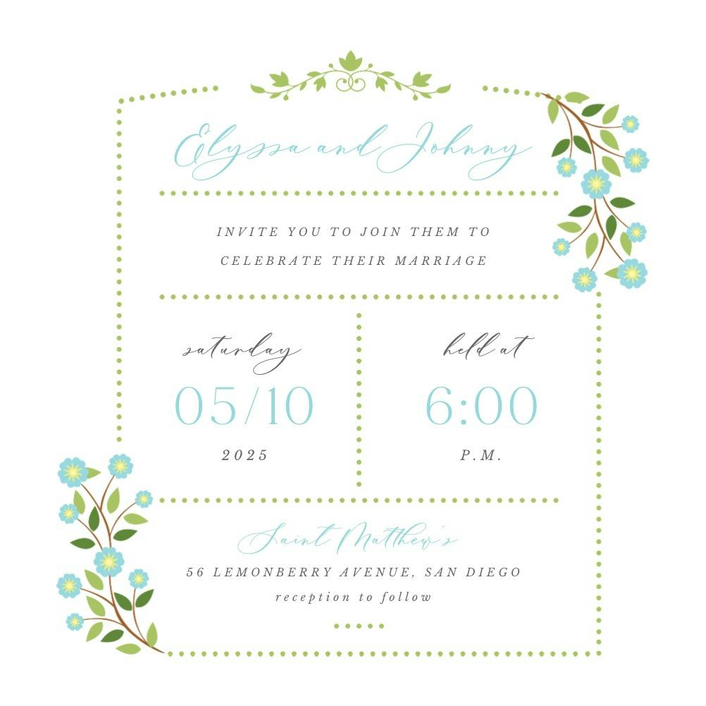 Garden - wedding invitation