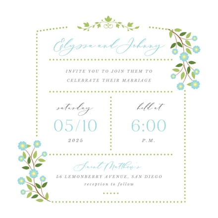 Garden - wedding invitation