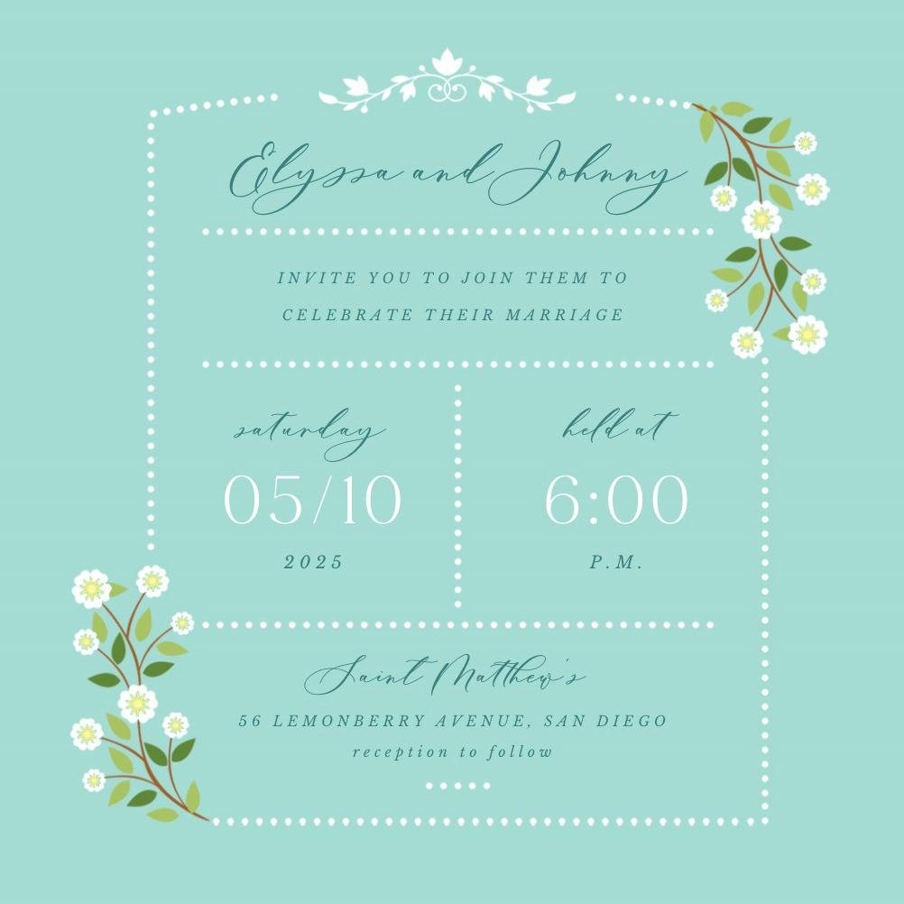 Garden - wedding invitation