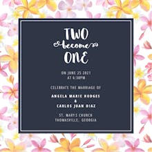 Garden floral frame - wedding invitation