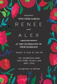 Garden Flowers - Wedding Invitation