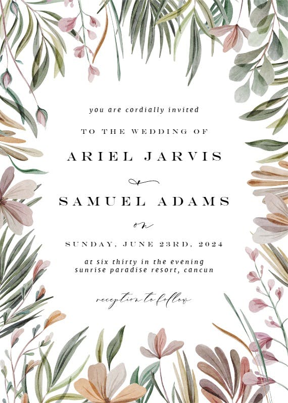 Garden frame - wedding invitation