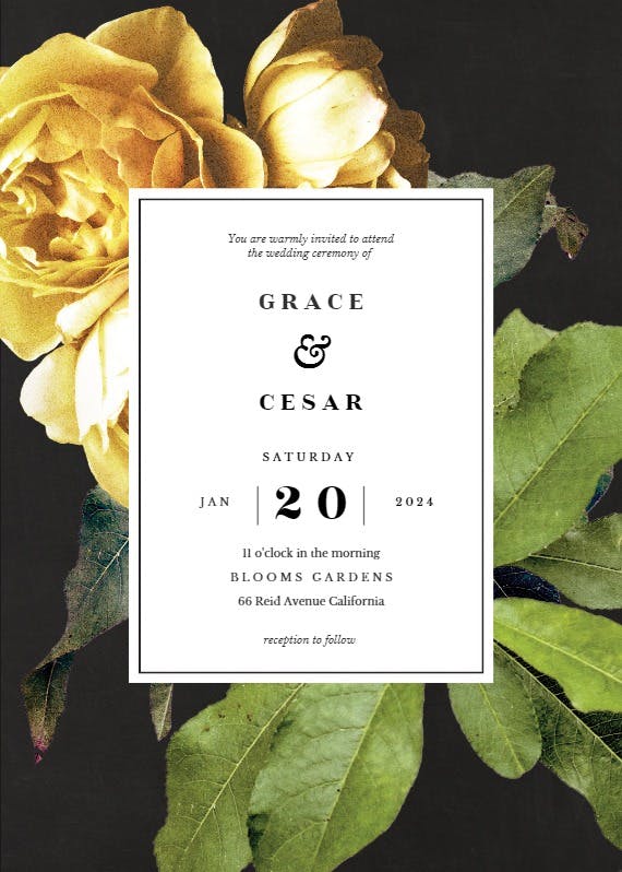 Garden roses -  invitación de boda