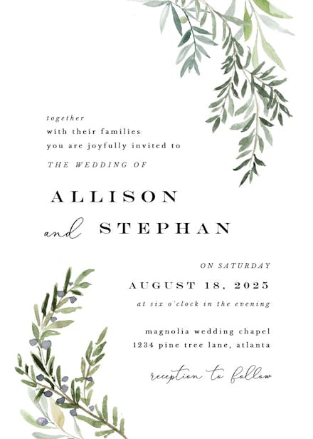 Gardens of delphi - wedding invitation