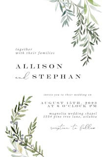 Gardens of delphi - wedding invitation