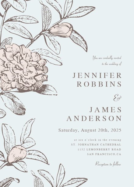 Gentle flora - wedding invitation