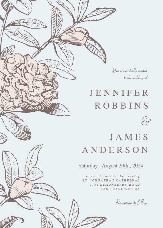 Gentle flora - wedding invitation