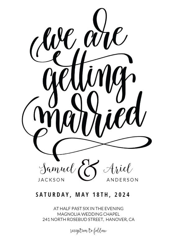 Getting married - wedding invitation