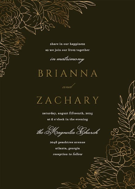 Gilded lines - wedding invitation