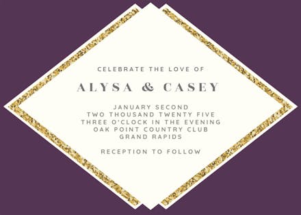Glam gold - wedding invitation